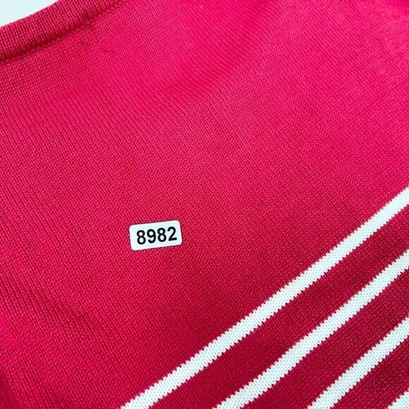 Pura Cashmere Sweater Womens Medium Red White Stripes Knitted Pullover - Picture 7 of 9